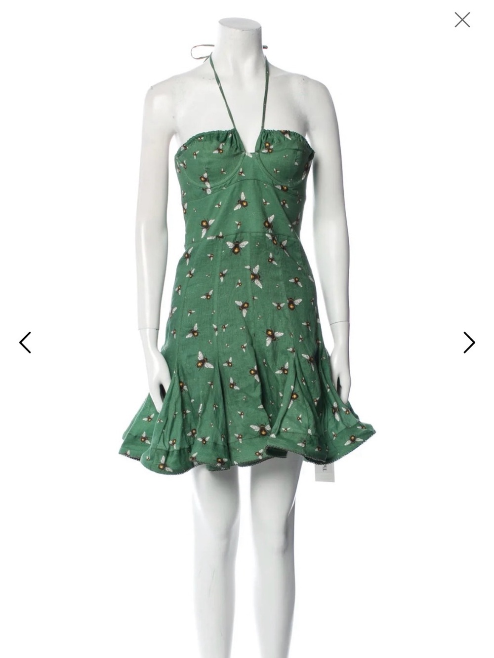 Agua by Agua Bendita Green Floral Halter Mini Dress